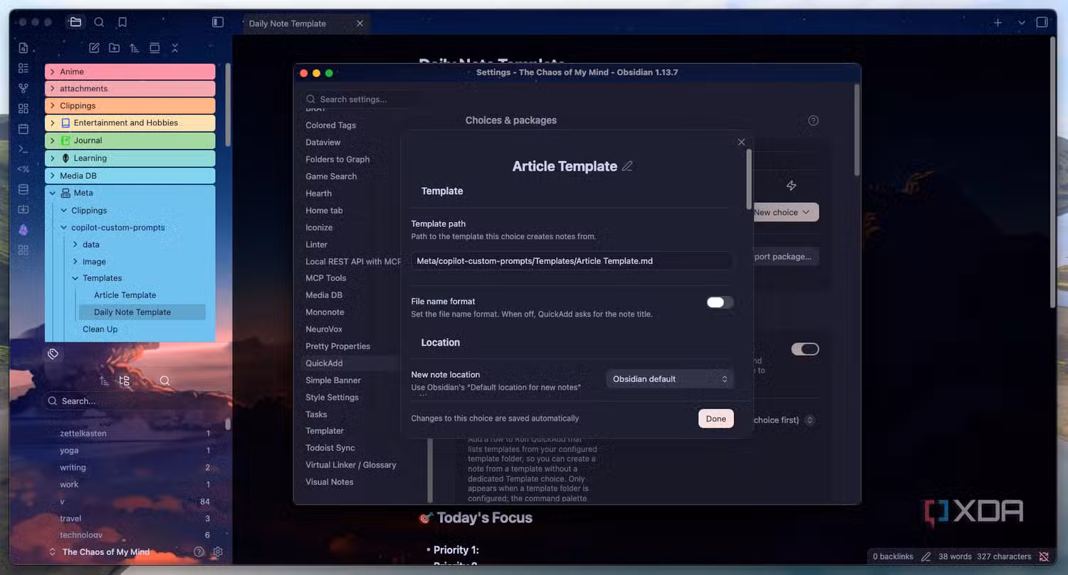 плагины автоматизации в Obsidian — иллюстрация 3 к материалу
