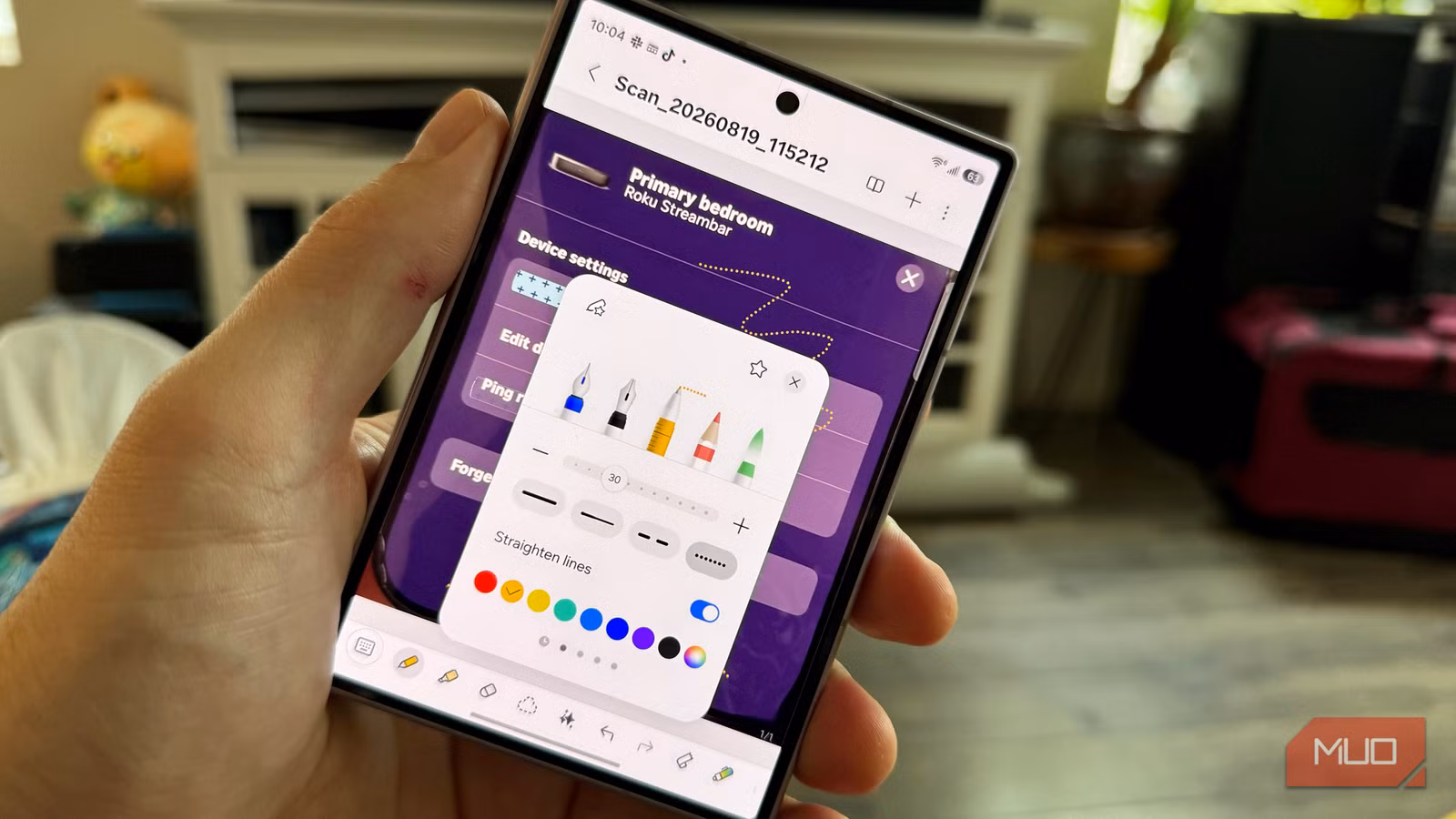 интерфейс Samsung Notes на смартфоне Galaxy Z Fold 8