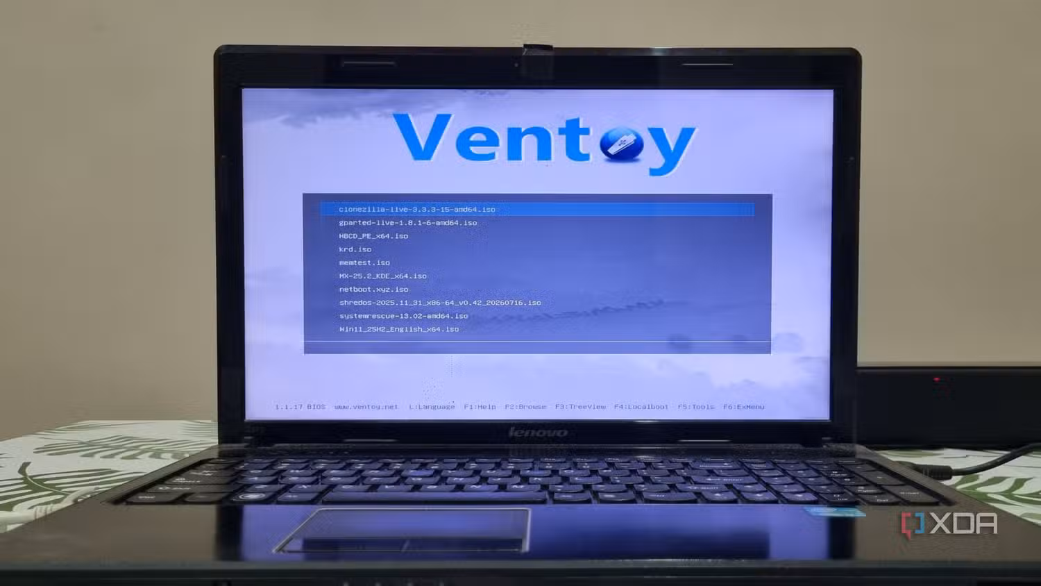 интерфейс программы Ventoy для управления загрузочными образами