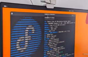 Срок действия важного патента на видеокодеки MPEG-4 Part 2 истек монитор с запущенным терминалом Linux и выводом данных FastFetch
