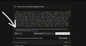 Управление почтой через Claude: возможности и потенциальные риски интерфейс Claude в браузере на ноутбуке
