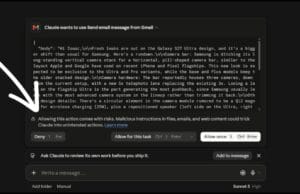 Управление почтой через Claude: возможности и потенциальные риски интерфейс Claude в браузере на ноутбуке
